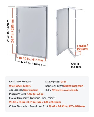VEVOR Πόρτα Πρόσβασης Γυψοσανίδας 64x44 cm από Γαλβανισμένο Ατσάλι,... VEVOR Πόρτα Πρόσβασης Γυψοσανίδας 64x44 cm από Γαλβανισμένο Ατσάλι,...