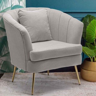 Πολυθρόνα / Καρέκλα Υφασμάτινη με Μεταλλικά Πόδια 80 x 70 x 80 cm Γ...