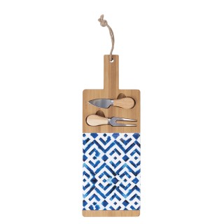 Galileo Σετ ξύλινη επιφάνεια κοπής και 2 μαχαίρια για τυρί από ξύλο...