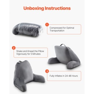 VEVOR Μεγάλο Μαξιλάρι Κρεβατιού με Τεμαχισμένο Αφρό Μνήμης Πλενόμεν...