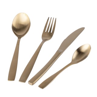 Galileo Σετ 24 μαχαιροπίρουνα από σατινέ χρυσό ανοξείδωτο ατσάλι 18...