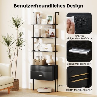 Costway Επιτοίχιο Μαύρο Μεταλλικό Ραφιέρα 6 Επιπέδων με 2 Συρτάρια ... Costway Επιτοίχιο Μαύρο Μεταλλικό Ραφιέρα 6 Επιπέδων με 2 Συρτάρια ...