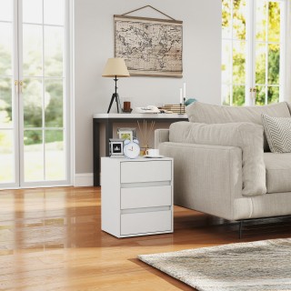 HOMCOM  Συρταριέρα 3 Συρταριών Μοντέρνα σε Λευκό Ξύλο, 40x30x50.5 ε...