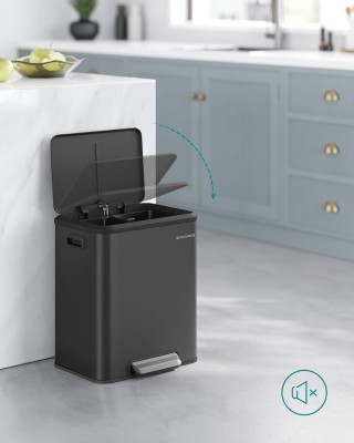 SONGMICS Διπλός Κάδος Απορριμμάτων Κουζίνας 30L από Ανοξείδωτο Ατσά... SONGMICS Διπλός Κάδος Απορριμμάτων Κουζίνας 30L από Ανοξείδωτο Ατσά...