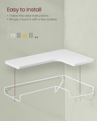 Σετ Επιτοίχια Ράφια 2 τμχ Χρώματος Λευκό Vasagle LLS831W14 Σετ Επιτοίχια Ράφια 2 τμχ Χρώματος Λευκό Vasagle LLS831W14