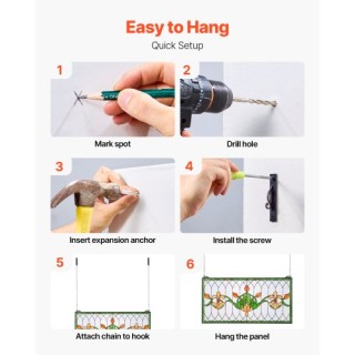 VEVOR Βιτρό Κρεμαστό Παράθυρο Τίφανι 32x17 Ίντσες HXFXCSBLBHXFJM702... VEVOR Βιτρό Κρεμαστό Παράθυρο Τίφανι 32x17 Ίντσες HXFXCSBLBHXFJM702...