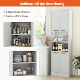 Costway Υψηλό Ντουλάπι Κουζίνας με Πόρτες & Ράφια 56 x 30 x 190 cm ...