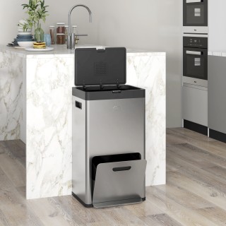 HOMCOM  Κάδος Απορριμμάτων με 3 Διαμερίσματα 56L με Υποστήριξη για ...
