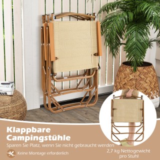 Costway Σετ 2 Πτυσσόμενες Καρέκλες Camping με Αλουμινένιο Σκελετό, ...
