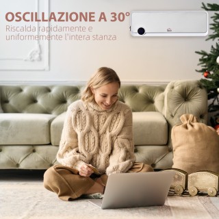 HOMCOM Ηλεκτρικός Θερμαντήρας Τοίχου με 3 Λειτουργίες και Χρονοδιακ...