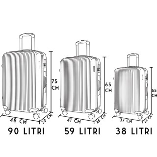 PROVITERA Σετ 3 Σκληρές Βαλίτσες με Ρόδες Easy Roll Τρόλεϊ Χειραπο... PROVITERA Σετ 3 Σκληρές Βαλίτσες με Ρόδες Easy Roll Τρόλεϊ Χειραπο...