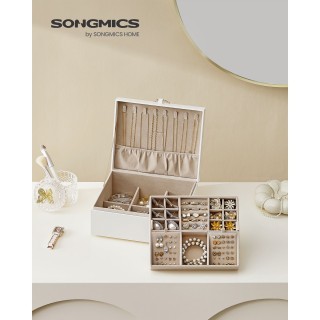 SONGMICS Κοσμηματοθήκη με Λαβή 20.5 x 24 x 11 cm Λευκό JBC165W01 SONGMICS Κοσμηματοθήκη με Λαβή 20.5 x 24 x 11 cm Λευκό JBC165W01