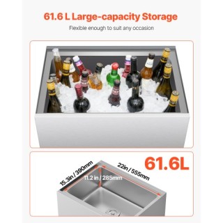 VEVOR Εμπορικός Κάδος Πάγου 61.6 L με Ρόδες και Κάτω Δίσκο Αποθήκευ... VEVOR Εμπορικός Κάδος Πάγου 61.6 L με Ρόδες και Κάτω Δίσκο Αποθήκευ...