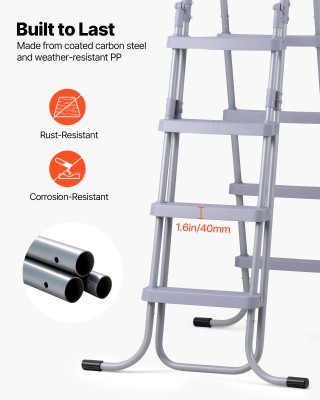 VEVOR Σκάλα Πισίνας Υπέργειας Τοποθέτησης A-Frame 4 Σκαλοπατιών από...