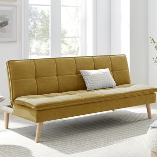 BAKAJI Καναπές Κρεβάτι Ρυθμιζόμενος 3 Θέσεων Εργονομικός σε Μουσταρ...