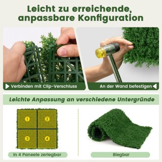 Costway Τεχνητά Πάνελ Γρασιδιού από Υψηλής Ποιότητας PE για Εσωτερι... Costway Τεχνητά Πάνελ Γρασιδιού από Υψηλής Ποιότητας PE για Εσωτερι...