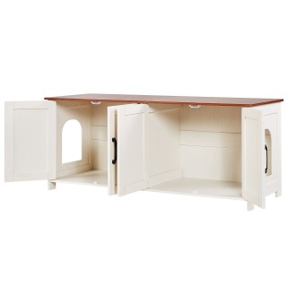 VEVOR Επικαλυμμένη Ξύλινη Κατασκευή Άμμου για Γάτες με 4 Πόρτες και... VEVOR Επικαλυμμένη Ξύλινη Κατασκευή Άμμου για Γάτες με 4 Πόρτες και...