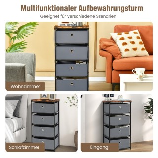 Costway  Κομοδίνο με 4 Συρτάρια για Υπνοδωμάτιο 42 x 33,5 x 84,5 εκ...