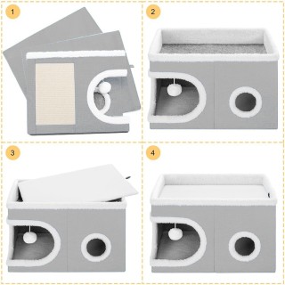 BAKAJI Γκρι Κουτί Γάτας με Ονυχοδρόμιο 58x42x33cm 02842298