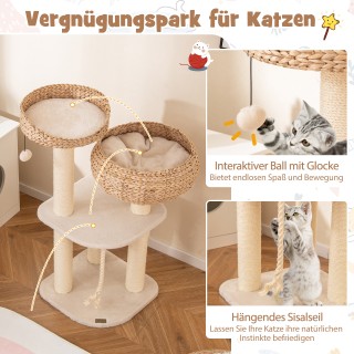 Costway 104 εκ Ξύλινο Καταφύγιο Γάτας με Καλάθι και Στύλους Sisal -... Costway 104 εκ Ξύλινο Καταφύγιο Γάτας με Καλάθι και Στύλους Sisal -...