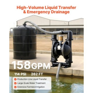 VEVOR Αεροκίνητη Διπλή Διαφραγματική Αντλία, 598.09 LPM Μέγ., Αλουμ... VEVOR Αεροκίνητη Διπλή Διαφραγματική Αντλία, 598.09 LPM Μέγ., Αλουμ...