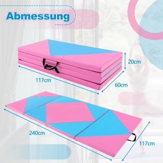 Costway Φορητό Δίχρωμο Στρώμα Γυμναστικής 240x117x5εκ FH10092BL Costway Φορητό Δίχρωμο Στρώμα Γυμναστικής 240x117x5εκ FH10092BL