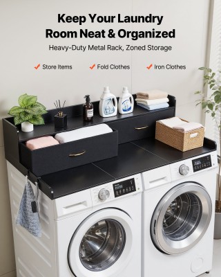 VEVOR Πάγκος Πλυντηρίου-Στεγνωτηρίου με Ράφι, Ξύλινος, 137 x 69.9 ε...