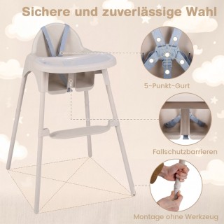 Costway Μετατρεπόμενο βρεφικό καρεκλάκι φαγητού 4 σε 1 με 2 ύψη, Χα...