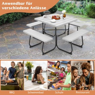 Costway Σετ Πικνίκ 8 Ατόμων με Μεταλλικό Σκελετό και Αδιάβροχη Επιφ...