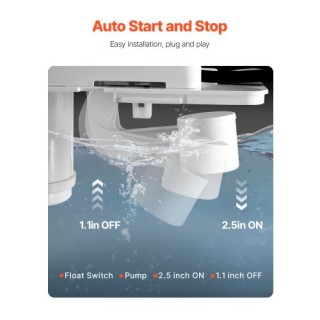 VEVOR Αντλία Συμπυκνωμάτων Αυτόματη 1/50 HP 65GPH ZBJZYPSB60W10SEO5...