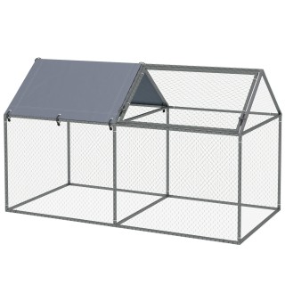 PawHut Steel Animal Cage με υφασμάτινη οροφή Oxford και μανταλάκια,...