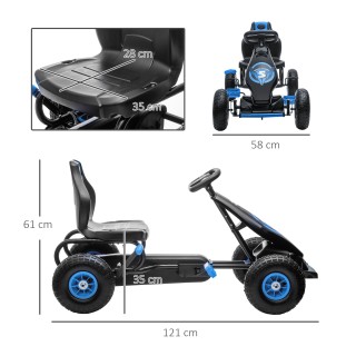 HOMCOM Pedal Go Kart για παιδιά από 5-12 ετών με ρυθμιζόμενο κάθισμ...