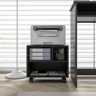 Ντουλάπι εκτυπωτή 2 επιπέδων HOMCOM με 3 θήκες και ρόδες για γραφεί...