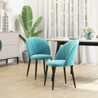 HOMCOM Σετ 2 καρέκλες σαλονιού και τραπεζαρίας με επένδυση, σε μετα... HOMCOM Σετ 2 καρέκλες σαλονιού και τραπεζαρίας με επένδυση, σε μετα...