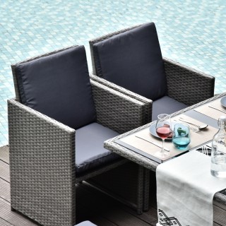 Outsunny Σετ Έπιπλα κήπου εξωτερικού χώρου 9 τεμαχίων Τραπέζι με 4 ...