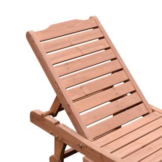 Outsunny Ξύλινη Ξαπλώστρα με ρόδες και αφαιρούμενο δίσκο 182L x 60P... Outsunny Ξύλινη Ξαπλώστρα με ρόδες και αφαιρούμενο δίσκο 182L x 60P...