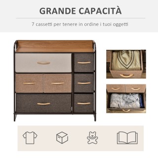 HOMCOM Συρταριέρα με 7 συρτάρια σε ύφασμα, 80x29x78,5cm, Ξύλο 831-406 HOMCOM Συρταριέρα με 7 συρτάρια σε ύφασμα, 80x29x78,5cm, Ξύλο 831-406