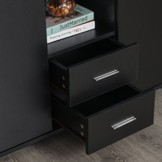 Ντουλάπι εκτυπωτή γραφείου Vinsetto με ρόδες 360° σε μαύρο ξύλο 924...