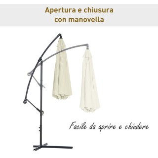 Outsunny Parasol Decentralized Garden Umbrella Beach Iron 3M, Μπεζ ...