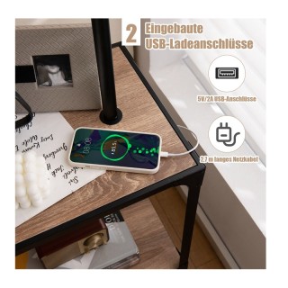 Επιδαπέδια Μεταλλική Λάμπα με Τραπέζι και 2 Θύρες USB E27 49 x 34 x... Επιδαπέδια Μεταλλική Λάμπα με Τραπέζι και 2 Θύρες USB E27 49 x 34 x...