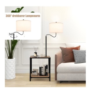 Επιδαπέδια Μεταλλική Λάμπα με Τραπέζι και 2 Θύρες USB E27 49 x 34 x...