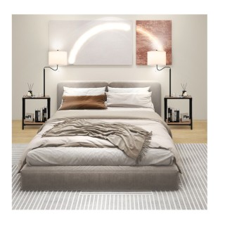 Επιδαπέδια Μεταλλική Λάμπα με Τραπέζι και 2 Θύρες USB E27 49 x 34 x...