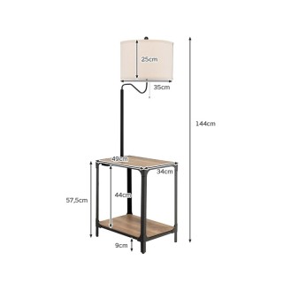 Επιδαπέδια Μεταλλική Λάμπα με Τραπέζι και 2 Θύρες USB E27 49 x 34 x...