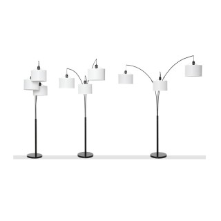 Επιδαπέδιο Μεταλλικό Τρίφωτο Φωτιστικό με Εύκαμπτους Βραχίονες και ...