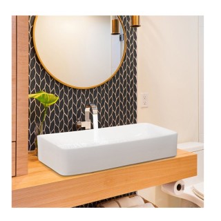 Επικαθήμενος Νιπτήρας Κεραμικός 60 x 35 x 11 cm Costway BA7540 Επικαθήμενος Νιπτήρας Κεραμικός 60 x 35 x 11 cm Costway BA7540