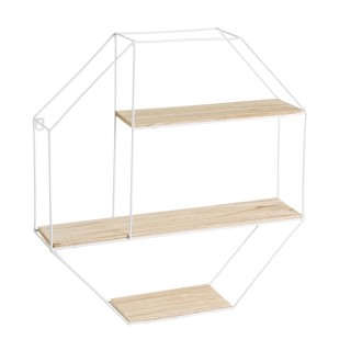 Επιτοίχια Μεταλλική Εξαγωνική Ραφιέρα με 3 Ξύλινα Ράφια 53 x 53 cm ... Επιτοίχια Μεταλλική Εξαγωνική Ραφιέρα με 3 Ξύλινα Ράφια 53 x 53 cm ...