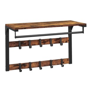 Επιτοίχια Μεταλλική Κρεμάστρα με 10 Γάντζους και 1 Ράφι 30 x 65 x 4...