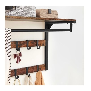 Επιτοίχια Μεταλλική Κρεμάστρα με 10 Γάντζους και 1 Ράφι 30 x 65 x 4...