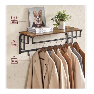 Επιτοίχια Μεταλλική Κρεμάστρα με 5 Γάντζους και 1 Ράφι 80 x 30 x 27... Επιτοίχια Μεταλλική Κρεμάστρα με 5 Γάντζους και 1 Ράφι 80 x 30 x 27...