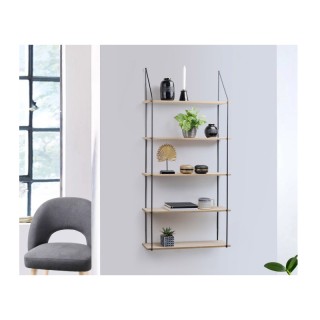 Επιτοίχια Μεταλλική Ορθογώνια Ραφιέρα με 5 Ξύλινα Ράφια 65 x 17 x 1... Επιτοίχια Μεταλλική Ορθογώνια Ραφιέρα με 5 Ξύλινα Ράφια 65 x 17 x 1...